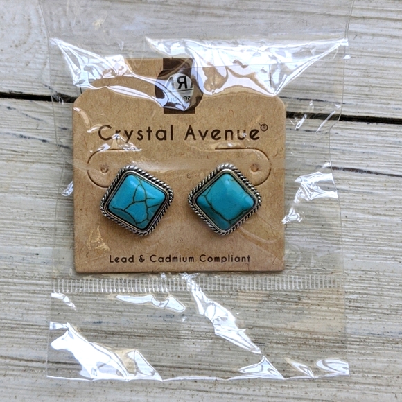 Boho Festival Turquoise Stud Fashion Earrings - Picture 7 of 8